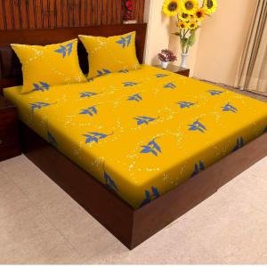 Homdazal glace cotton fiited bedsheet