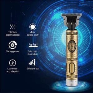 Hair Trimmer for Men Retro Oil Head Close Cut Hair Trimming Machine (Golden)