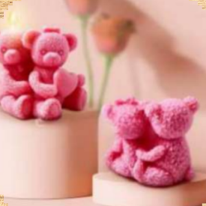 Teddy Couple Heart Candle (pack of 1)