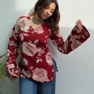 Women's Short Kurti in TopsTunic Rayon Cotton Blend