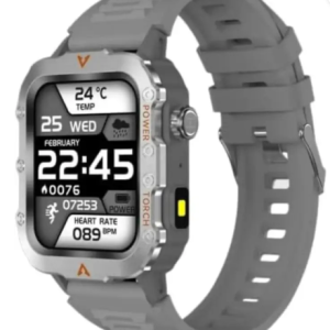 AVR Q11 LAXAFIT Sports Smartwatch, Heart Rate Monitor, Temperature Display, Silver Smartwatch