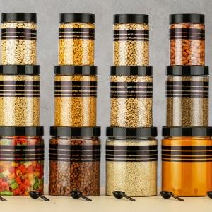 Durable 12-Piece Airtight Kitchen Storage Containers - Clear Plastic Set with Free Spoons