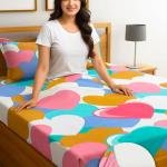 Homdazal glace cotton fiited bedsheet