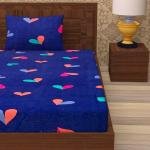 Glace Cotton Floral Luxurious Beautiful Soft Comfort Designer Floral Pattern 1 Single Size Bed bedsheet and 1 Pillow Cover