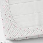 Cotton Heart Pattern Bedsheet Set White with Pink Hearts