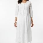 Women Pure Mul Mul Kurta Dyeable Fabric