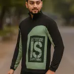 Light Green Lycra Blend Polyester Zipper Solid Full Sleeve Sports Jacket For Men