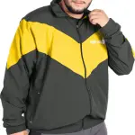 Black Lycra Blend Polyester Sports Regular Full Sleeve Bomber Jacket For Men