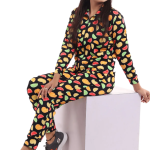 Multicolor Lycra Blend Printed Graphic Print Track Suit For Women