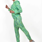 Multicolor Polyester Lycra Blend Printed Track Suit For Women