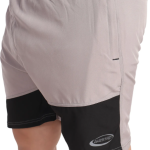 Grey Lycra Blend Polyester Elasticated Color Block Shorts For Men