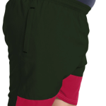 Green Lycra Blend Polyester Elasticated Color Block Shorts For Men