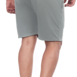 Grey Lycra Blend Polyester Elasticated Drawstring Solid Shorts For Men