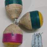 Traditional Wooden Spinning Top Toy Set with Thread, Pambaram Game, Pack of 3, Multi-Coloured