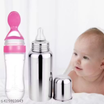 Baby Feeding Combo – Steel Bottle & Spoon Feeder Bottle