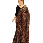 Leopard Print Saree With Soft Fabric with Unstitched Blouse Peace
