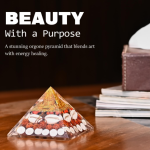 Laxmi Pyramid with Free Kamal gata mala and Free sri Yantra Laxmi Pyramid 90MM – Large Lakshmi Pyramid with Shree Yantra, Gomti Chakra, Rudraksha, Chirmi & Kaudi Shells