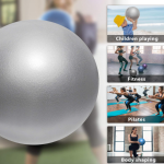 Cikyner Soft Pilates Ball, Small Exercise Ball 9 Inch Mini Gym Ball with Inflatable Straw Balance improving at Home, Gym & Office