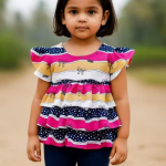 Bublee Dublee Girls Mustard Top with Frill Layered Design