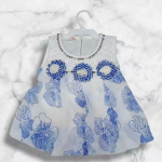 Bublee Dublee Girls  Denim Capri Pant with Printed Chiffon Top | Sleeveless Stylish Kids Outfit Set for Summer