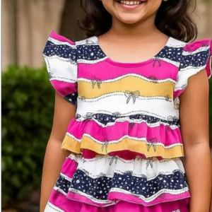 Bublee Dublee Girls Mustard Top with Frill Layered Design