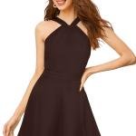 Scarlet Elegance Halter Skater Dress