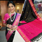 Cotton Silk Pai Thani Border Saree with Contras Blouse ,Zari Border