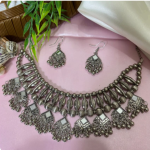 Oxidized Silver Black Silver Silver Jewel Set