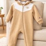 Baby romper with hoody