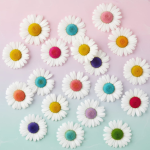 Daisy Candles – Handmade Soy Wax Pastel Color Flowers (6 piece)