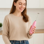 Rechargeable Milk Frothier, Electric Handheld Coffee Whisk