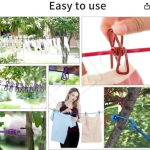 Heavy Duty Laundry Cleaning Brush and 12 Pcs Plastic Cloth Clips Combo - Pink Color Washing Set for Home