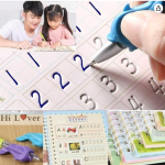 Piler Sank Magic Practice Copybook Set for Preschools, Ages 3+, with Pens, Math and Writing Workbooks