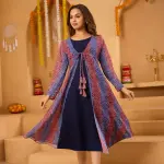 Red Bandhni Shrug set