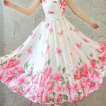 Women Maxi Pink, Beige Dress