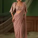 D 26 Teal Green Mirror Work Saree