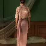 D 26 Teal Green Mirror Work Saree