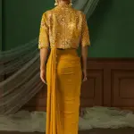 D 26 Teal Green Mirror Work Saree