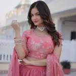 D 37 🌸 Elegant Pink Embroidered Lehenga Choli Set 🌸