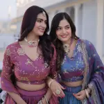 D 67 💜 Royal Lavender & Blue Embroidered Lehenga Set 💜