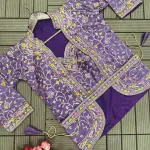 D 49 ✨ Designer Purple Drape Saree with Embroidered Jacket Set ✨💜 Purple (Royal Plum)