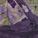 D 49 ✨ Designer Purple Drape Saree with Embroidered Jacket Set ✨💜 Purple (Royal Plum)