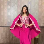 D 87 ✨ Elegant Fusion Glam in Hot Pink ✨