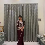 D 86 ✨ Royal Chocolate Brown Designer Saree Set ✨