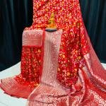 Handcrafted Black Khadi Paithani Silk Saree with Silver Zari & Vibrant Meena Floral Motifs