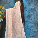 Elegant Two-Tone Handcrafted Hakoba Saree in Maroon & White – Premium Embroidered Design