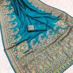 Festive Handcrafted Kashmiri Pashmina Silk Saree