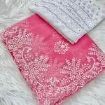 Graceful Sage Green Silk Saree with Hand Embroidery & Pearl Handwork | Designer Embroidered Blouse Piece