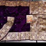 Duel tone katan silk saree with blouse