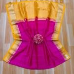 Contrast Pallu Tassar Matka Saree With BLOUSE